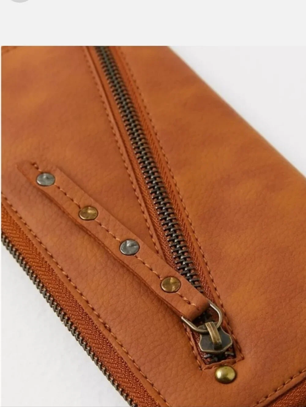 Free People Distressed Vegan Leather Wristlet Wallet In Brown